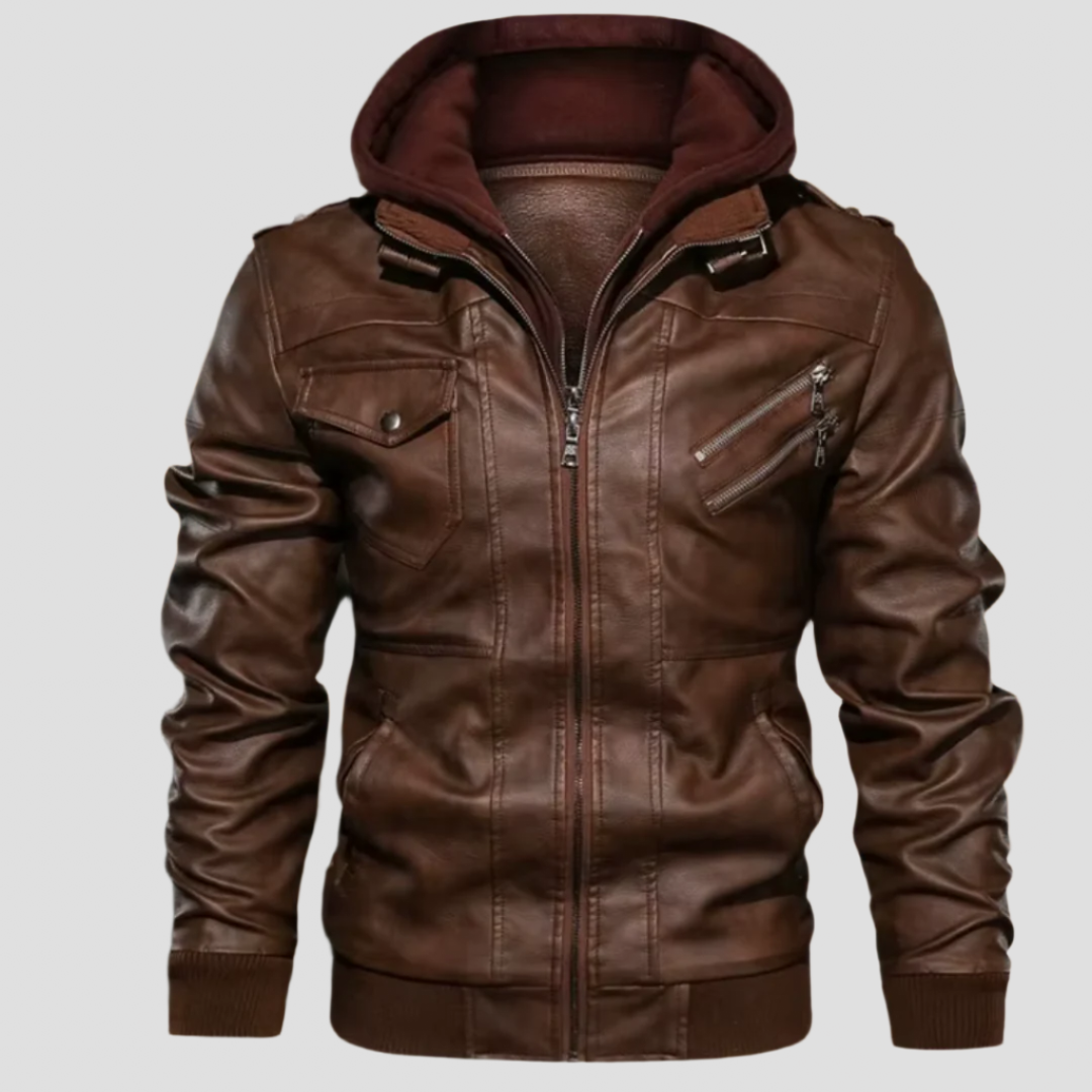 Louis Murphy | Leather Jacket with Hood