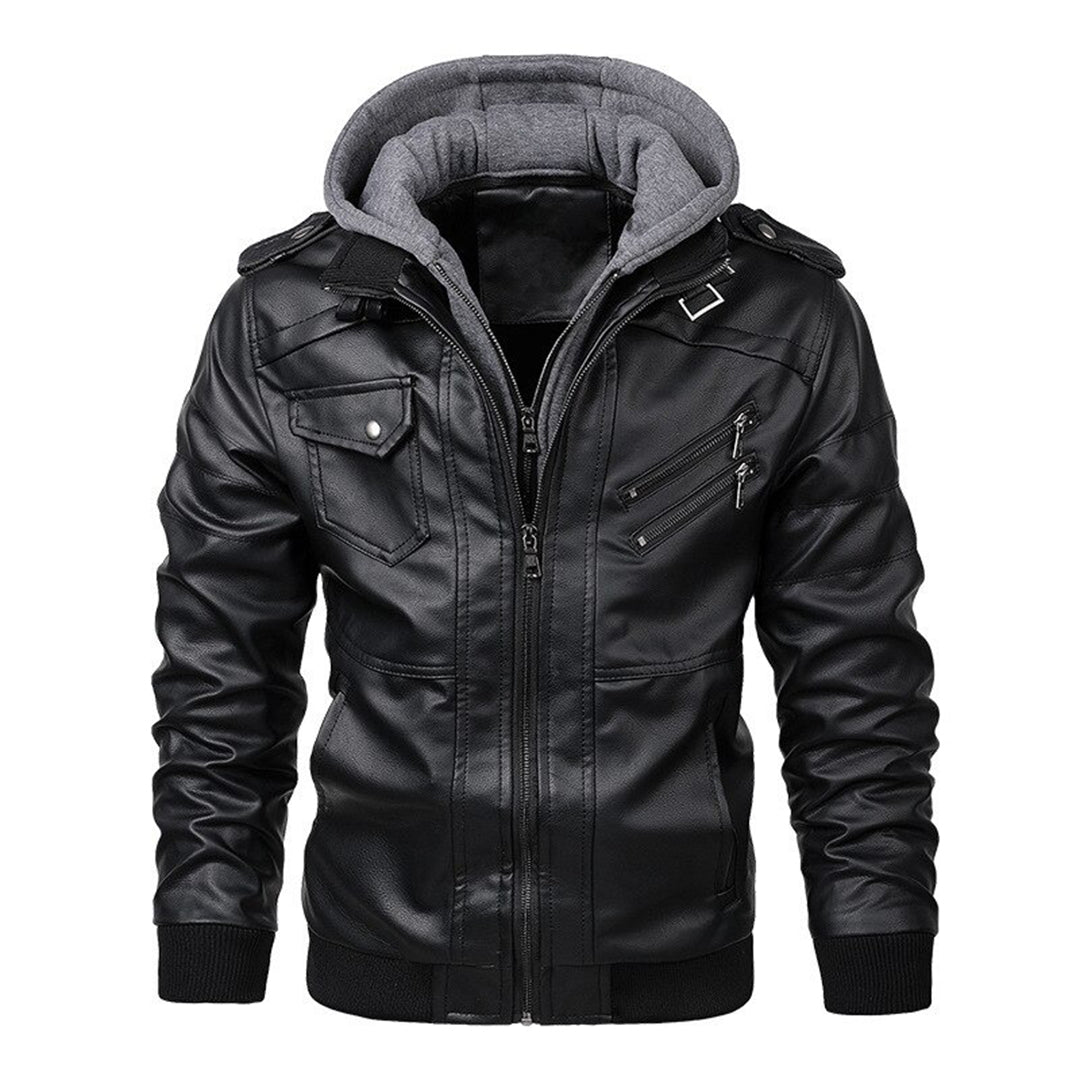 Louis Murphy | Leather jacket with hood