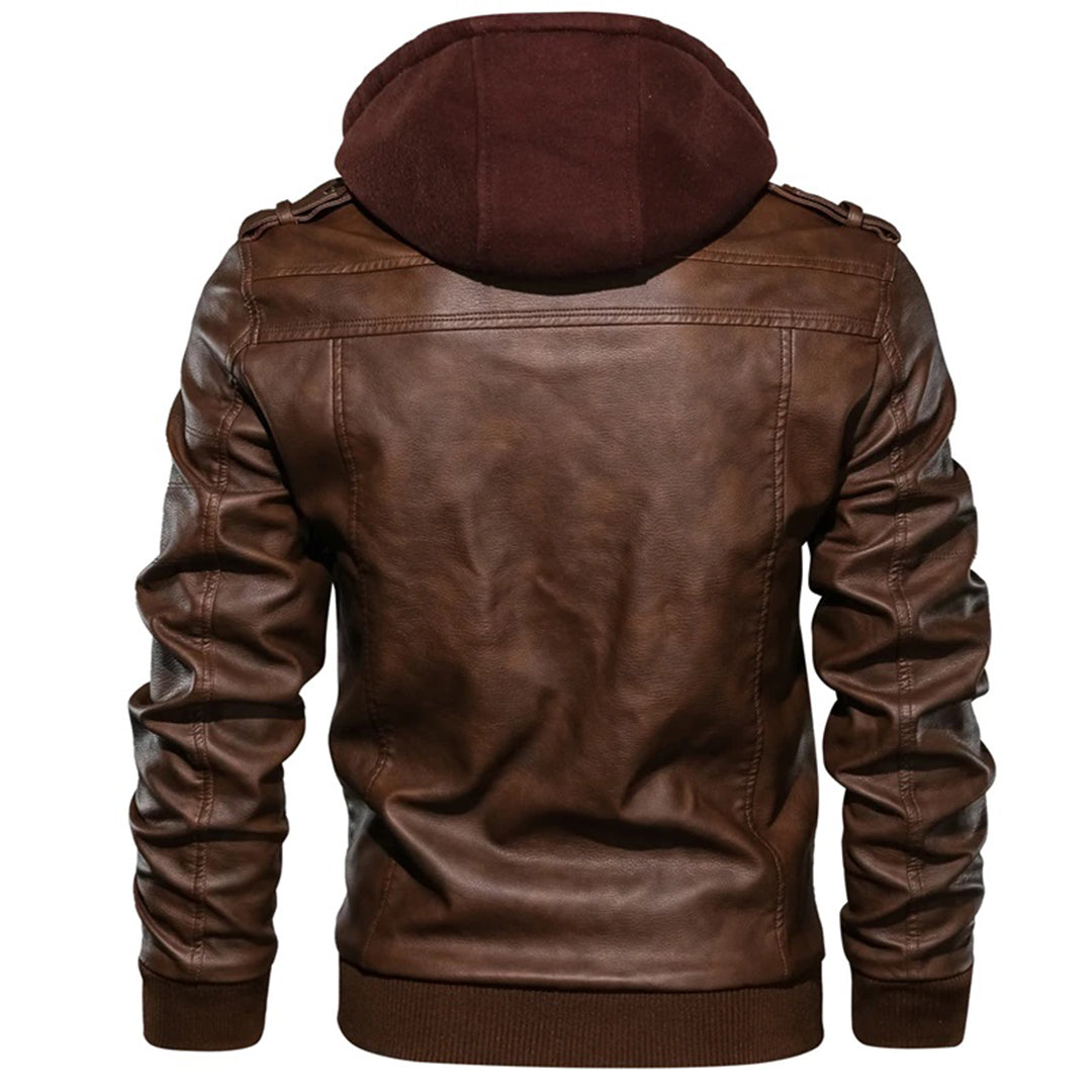 Louis Murphy | Leather jacket with hood